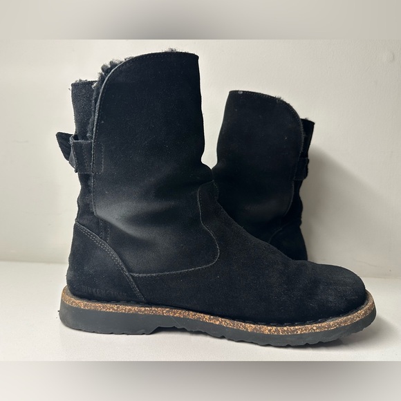 Birkenstock Uppsala Shearling Boots Black Suede Lined Classic Women's EU 39 US 8 - Picture 8 of 13